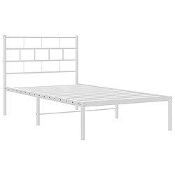 Acheter Maison Chic Lit adulte - Cadre de lit métal avec tête de lit pour chambre blanc 107x203 cm -MN57590