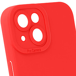 Avizar Coque pour iPhone 15 Silicone Mat Protection Caméra Rouge