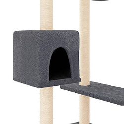 Acheter Helloshop26 Arbre à chat meuble tour grimper jouet grattage grattoir escalade plateforme avec griffoirs foncé 82 cm gris 02_0022726