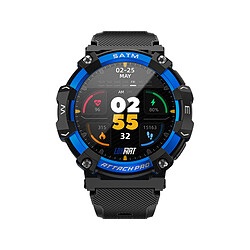 LOKMAT ATTACK 2 PRO Montre intelligente, 1,39 pouces, écran tactile LCD TFT, étanche IP68, appels Bluetooth, suivi la santé sportive, surveillance l'oxygène dans le sang/du sommeil/ la fréquence cardiaque/pression artérielle,Bleu