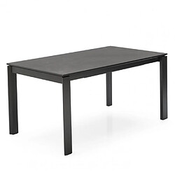 Inside 75 Table extensible 10 couverts EMINENCE FAST 230 cm pieds bois plateau céramique noir