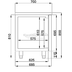 Table Réfrigérée Positive - 3 portes mono block 700 - Combisteel