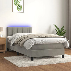 Sommier à lattes,Cadre à lattes de lit et matelas et LED pour Adulte Gris clair 90x200cm -MN92449