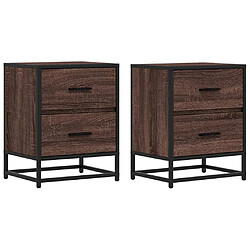 vidaXL Tables de chevet 2 pcs chêne marron 40x31x50 cm bois ingénierie