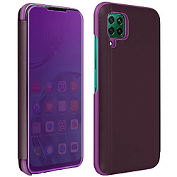 Avizar Housse Huawei P40 Lite Clapet translucide Design Miroir Support Vidéo Violet