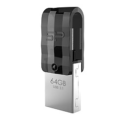 Silicon-Power SILICON POWER Clé USB 3.1 + Type-C - 64Go C31 Pivotante - Noir