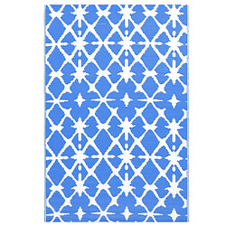 vidaXL Tapis d'extérieur Bleu et blanc 190x290 cm PP