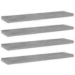 vidaXL Panneaux de bibliothèque 4 pcs gris béton bois d’ingénierie