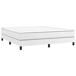 Avis Maison Chic Lit Adulte - Lit simple Lit à sommier tapissier avec matelas moelleux - Meuble de Chambre Blanc 180x200cm Similicuir -MN52443