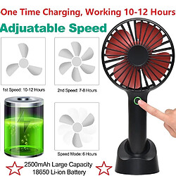 (BLACK) Portable Mini Hand Held Small Folding Desk Fan