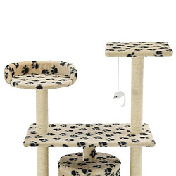 Acheter Arbre à chat,niche pour chat avec griffoir en sisal 95 cm Beige Motif de pattes -MN62412