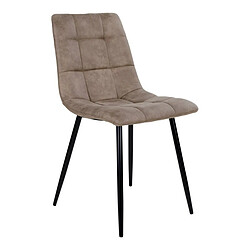 EPIKASA Lot de 2 Chaises Middelfart, Marron, Microfibre, 55x44x86 cm