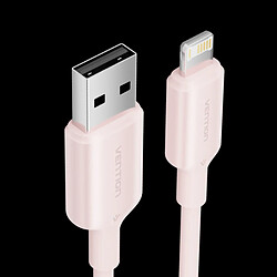 Câble USB Vention Lightning - Connecteur USB-A vers Lightning - Transmission 480Mbps - Sortie 2,4A - Couleur Rose