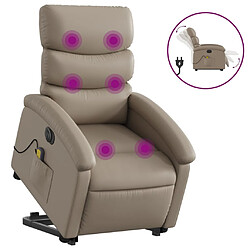 vidaXL Fauteuil inclinable de massage électrique cappuccino similicuir