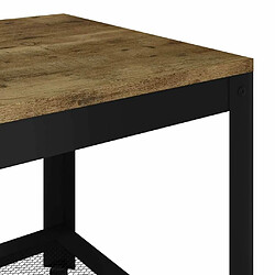 Maison Chic Table basse,Table Console Table d'appoint, Table pour salon Marron foncé et noir 90x45x45 cm MDF et fer -MN20198 pas cher