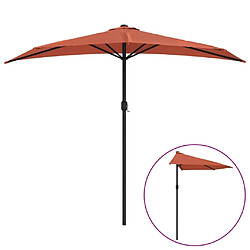 Maison Chic Parasol Jardin | Parasol de balcon et mat en aluminium Terre cuite 270x144x222cm - GKD47695