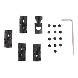 5pcs noir coupleur d'accouplement d'arbre de moteur pour le modèle de robot de bateau de voiture de rc 6 à 6mm