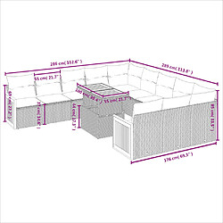 Avis vidaXL Salon de jardin 11 pcs avec coussins beige résine tressée