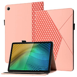 Etui en PU motif à losanges avec porte-cartes, or rose pour votre Realme Pad 10.4 pouces