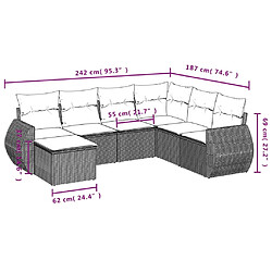 Avis Maison Chic Salon de jardin 7 pcs avec coussins | Ensemble de Table et chaises | Mobilier d'Extérieur noir résine tressée -GKD43141