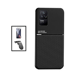 PHONECARE Kit Coque Magnetic Lux + 5D Full Cover + Support Magnétique L Safe Driving pour Xiaomi Poco F4 5G - Noir