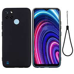 Coque en silicone mince, antichoc avec sangle noir pour votre Realme C21Y (Global Version)