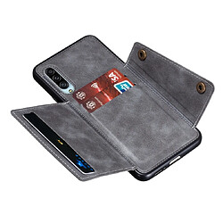 Wewoo Coque Rigide Pour Galaxy A90 5G Etui de protection magnétique antichoc en PU + TPU avec fentes cartes Gris pas cher