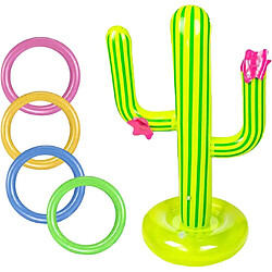 BESTA Anneau gonflable de jeu de cactus, anneaux gonflables flottants extérieurs, ensemble gonflable de jeu de jet de gonfleur pour le jeu de piscine d'été de fête de Fiesta