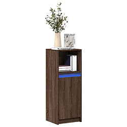 vidaXL Buffet avec LED chêne marron 38x34x100 cm bois d'ingénierie