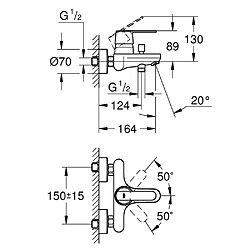 GROHE Mitigeur bain douche Get Chromé