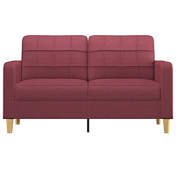 Avis Maison Chic Canapé à 2 places,Sofa de Salon,Canapé droit Rouge bordeaux 140 cm Tissu -GKD781355