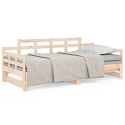 vidaXL Lit coulissant sans matelas bois de pin massif 2x(90x200) cm