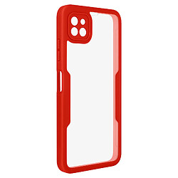 Avizar Coque 360° pour Samsung A22 5G Dos Rigide Protection Écran Souple Contour rouge