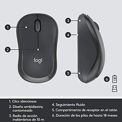 Teclado y Ratón Inalámbricos Logitech Silent Touch MK295/ Grafito pas cher