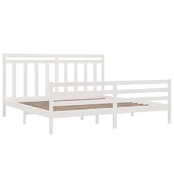 Acheter Maison Chic Lit adulte - Lit simple Cadre de lit,Structure du lit Contemporain Blanc Bois massif 200x200 cm -MN20625