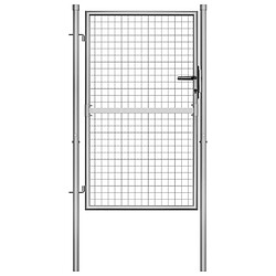 vidaXL Porte de jardin Acier galvanisé 105x175 cm Argenté