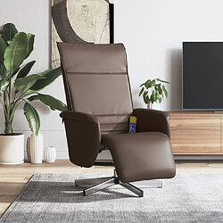 Maison Chic Fauteuil inclinable de massage et repose-pieds,Fauteuil luxe de relaxation marron similicuir -MN74431