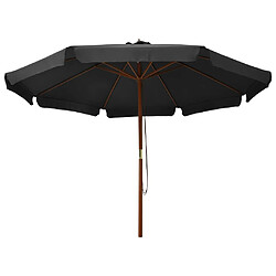 vidaXL Parasol d'extérieur avec mât en bois 330 cm Anthracite