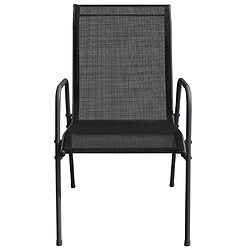 Avis vidaXL Chaises de jardin 4 pcs Acier et textilène Noir