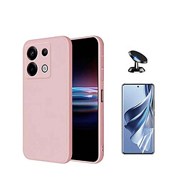 NIS Kit Film Hydrogel + Couverture Silicone + Support Redmi Note 13 Pro 4G - Rose