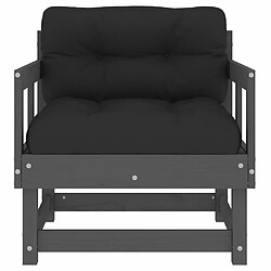 Acheter Maison Chic Lot de 2 Chaises de jardin,Fauteuil d'extérieur et coussins gris bois de pin massif -MN36916