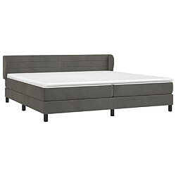 Avis Maison Chic Lit Adulte - Lit simple Lit à sommier tapissier et matelas moelleux - Meuble de Chambre - Gris foncé 200x200cm Velours -MN30441