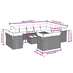 Avis vidaXL Salon de jardin avec coussins 13 pcs marron résine tressée