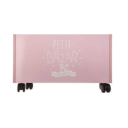 Pegane Coffre de rangement à roulettes rose en Mdf - Dim : L48x l30 x H28 cm