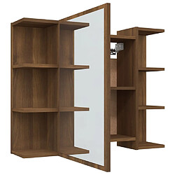 Acheter vidaXL Armoire à miroir de salle de bain Chêne brun 80x20,5x64 cm Bois