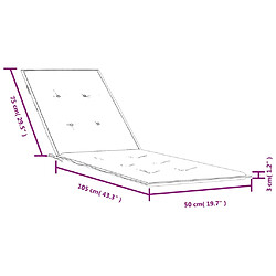 vidaXL Coussin de chaise longue rouge bordeaux mélangé (75+105)x50x3cm pas cher