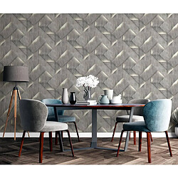 DUTCH WALLCOVERINGS Papier peint Onyx Gris foncé pas cher