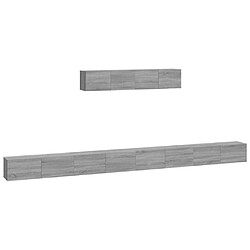 Maison Chic Ensemble de meubles TV 6 pcs | Banc TV Moderne pour salon | Meuble de Rangement - Sonoma gris Bois d'ingénierie -MN62184