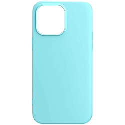 Avizar Coque pour iPhone 15 Pro Silicone Premium Semi rigide Mate Douce Turquoise