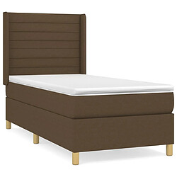 vidaXL Sommier à lattes de lit avec matelas Marron foncé 100x200 cm